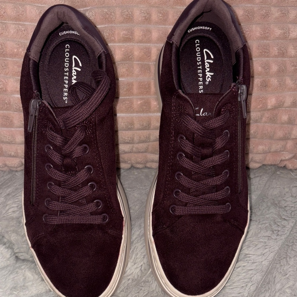 Clarks Cloudsteppers Dark Red Casual Shoes